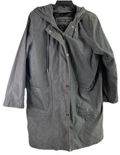 Fleet Street Women's Gray Coat Removable Liner Full Zip Hooded Size Large picture