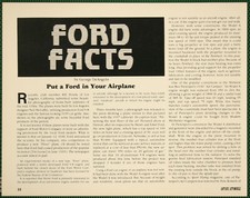McGaffey Airplanes with Ford V8 Engines LA CA Vintage Pictorial Article 1988 picture