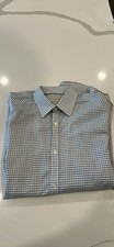 Burberry Gray White Gingham Dress Shirt size 15 1/2 - 39 R Tailored Fit picture