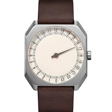 SKU Men's Vintage 24-Hour Single Hand Quartz Watch Stainless Steel 38mm picture