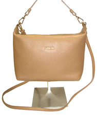 Furla Lovely Beige Very Soft Pebbled Leather Small 2 Strap Shoulder Bag EUC picture