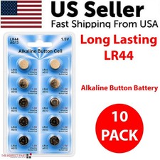 LR44 10 PACK LR44 AG13 A76 L1154 357 303 LED Button 1.5V Cell Alkaline Battery picture