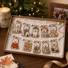 Westie Cozy Fall Ornament Garland 6ft Halloween Decor for Dog Lovers picture