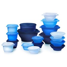 *Tupperware 36-piece Set Servalier Heritage Bowls Containers with Lids—Blue—NEW picture