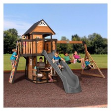 Backyard Discovery Cedar Wood Swing Set with Clubhouse - NOT SHIP AK & HI picture
