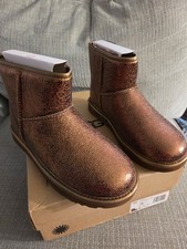 UGG Classic Mini Metallic Sparkle Size 7 Bronze Boots picture