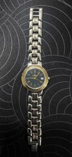 FENDI OROLOGI 980L- VINTAGE-SWISS MADE-BLACK DIAL-TWO TONE-WORKS W/NEW BATTERY picture