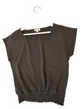 Olivia Grey Black Lightweight Top Elastic Waist Medium picture