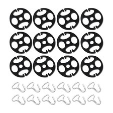 24PCS Car Seat Cover Plum Plate Metal Hooks, 12 Hooks Set Locking Black picture