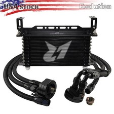 10 Row Oil Cooler w/Oil Filter Relocation Kit Engine Side M20×1.5 Filter 3/4