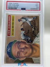 1956 Topps Joe Collins #21 Gray Back PSA 3.5 VG+ New York Yankees Vintage Card picture