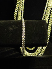 925 Silver with 11 CTW of VVS Moissanite Tennis Bracelet 4MM Box Clasp Sz 7.5in picture