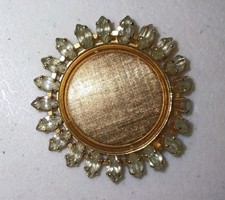 Vintage Signed Napier Day/Night Gold Tone Pin/Brooch With Clear Rhinestones picture