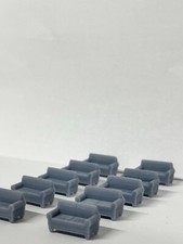 Two Seater Sofa SET 10 PCS, 1/87 HO GAUGE Unpainted Gray picture