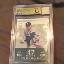 Topps 2007 Moments & Milestones Mickey Mantle #76-47 Runs 47 /150 BGS 9.5 picture