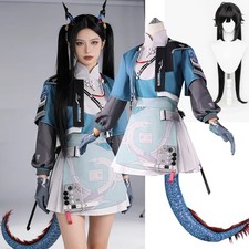 Anime Arknights Chen Qianyu Cosplay Costume Wig Tail Halloween Party Clothing picture