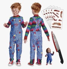 4 Piece Chucky Good Guy Costume For Children - Size Small 4-5 Years 🔪 New picture