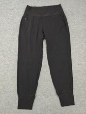 Athleta Venice Jogger Pants Womens Small Black Elastic Waist Zip Pockets Yoga picture