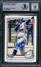 Miguel Vargas Auto 2020 1st Bowman RC BP-131 Dodgers, White Sox Auto 10 Beckett picture