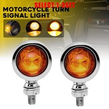 Motorcycle Chrome Bullet Turn Signal Amber Blinker Running Indicator Lights 2-6X picture