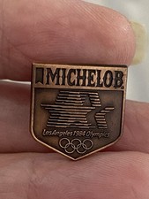 Vtg 1984 Los Angeles Olympics Michelob Sponsor Tiffany & Co Pin RARE  Bronze picture