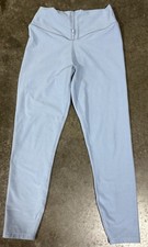 Abercrombie & Fitch Women’s Blue Solid Ankle Leggings Elastic Waist M Regular picture