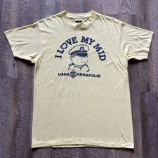 Vintage 1980s I Love My Mid USNA Naval Academy T Shirt Hanes 50/50 picture