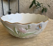 LENOX THE CHINA BUTTERFLY TRINKET BOWL handcrafted, 24k gold accent ivory china  picture