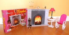 NEW GLORIA DOLL HOUSE FURNITURE FIREPLACE (96006) PLAYSET w/Rocking Chair picture