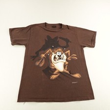 Vintage Looney Tunes Shirt Mens Large Brown Tasmanian Devil Taz Changes 1997 90s picture