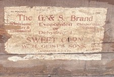 Antique W.H. Geist’s Sons G&S Sweet Corn Crate Lancaster PA Original Label picture
