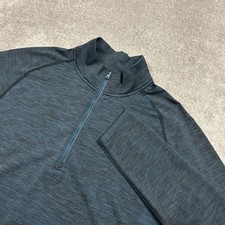 Lululemon Metal Vent Tech Half Zip Mens Large Blue Stretch Lightweight Gym picture
