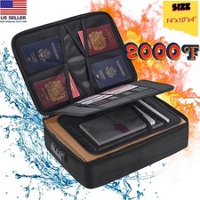 3-Layer Fireproof Document Box with Lock File Storage Box Waterproof Safe Bag US picture