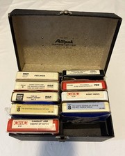 Lot Of 9 Stereo 8-tracks With Carry Case Untested picture