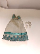 Vintage 1960s Mattel Tutti Doll Flower Girl Dress + Shoes #3615 picture