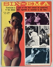 Sin-ema V1#1 GSN 1966 Boris Karloff Frankenstein 76p Early Sexploitation M23073 picture