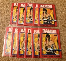 Lot of 11 Vintage 1985 Topps Rambo First Blood Part II Empty Wax Wrappers Clean picture