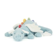 Jellycat Sky Dragon Large Blue Plush Stuffed Animal Toy NWT and Dust Bag picture
