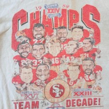 Vintage 1989 San Francisco 49ers Super Bowl Champs Caricature T-Shirt Mens L picture