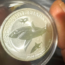 2014 Australia 50 Cents Great White Shark Commemorative 0.999 Silver Coin picture