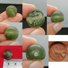 Antique Old Unique Jade Stone Seal Intaglio Bead picture