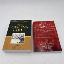 ~1599 Geneva Bible + Complete Apocrypha Lost Books Enoch Jasher 2 Book Set I6-21 picture