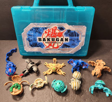 Bakugan Battle Brawlers 10 Figure Lot Blue Case Dragonoid Skyress Gorem 2008-10 picture