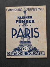 1940 WW2 German Soldier Paris France Guide Book Occupation Souvenir w Large Map picture