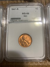 1941 s ms68 rd lincoln cent beauty picture