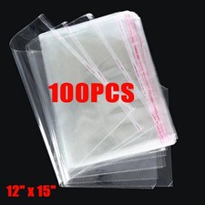 100PCS Clear Poly Bags OPP Cellophane Plastic Cello Bag Self Adhesive US picture