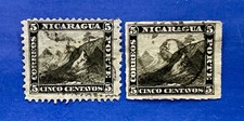 Early Nicaragua 5c Stamps Imperf/Perf 1860s Used  picture