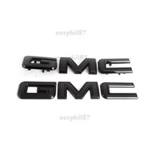 NEW Front & Rear Emblem Black kit For 2019 - 2025 GMC Sierra 1500 2500HD 3500HD picture