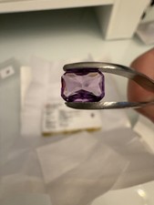 IGI Certified Lab-Created Violet Sapphire Cut Cornered Rectangular 2.45ct picture