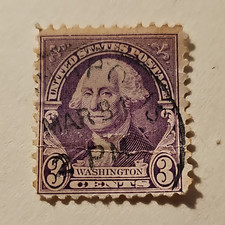 United States 3 Cent Washington Violet Used Cancelled Postage Stamp 1901-1910 picture